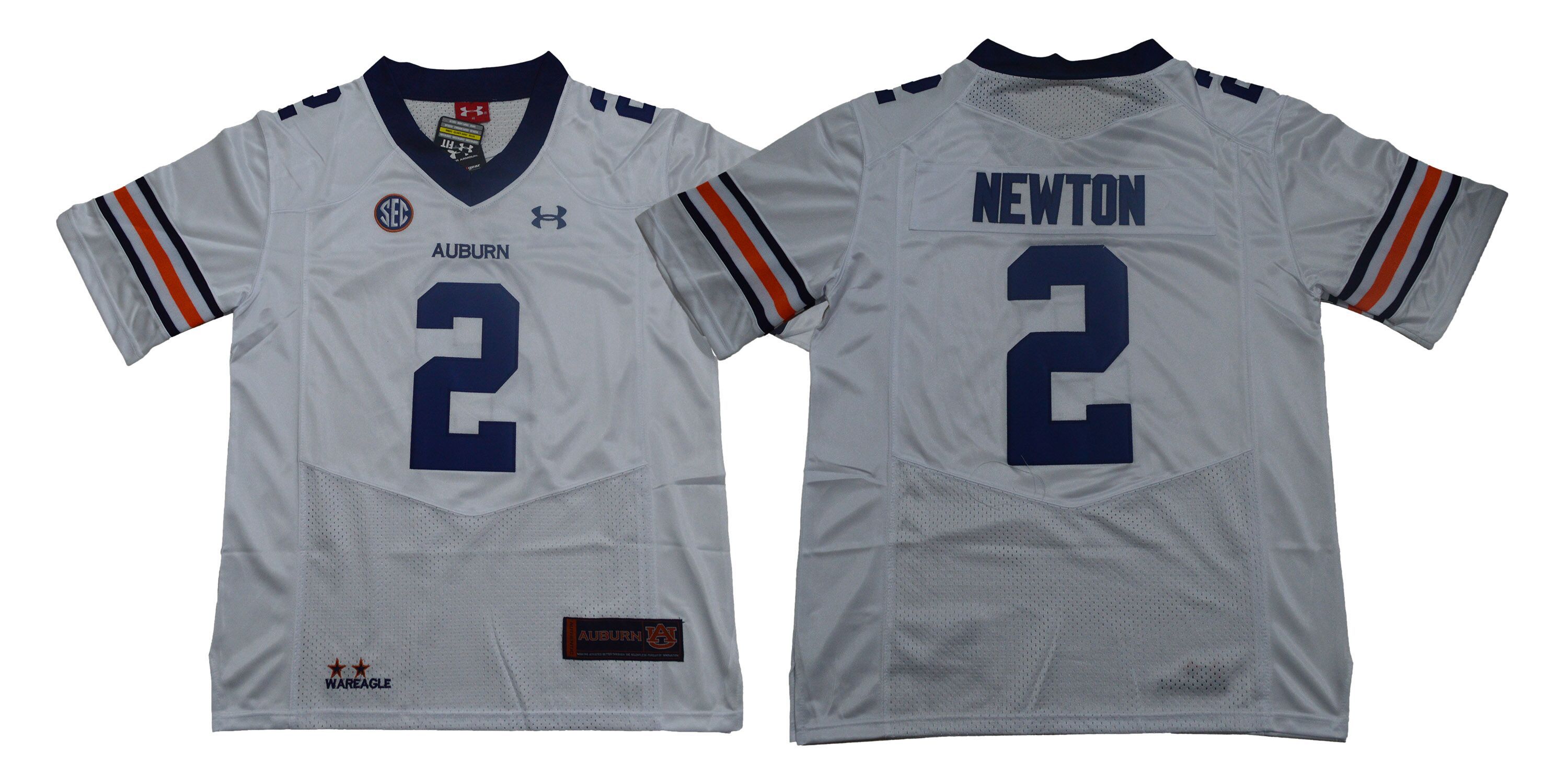 Men Auburn Tigers 2 Newton White SEC NCAA Jerseys